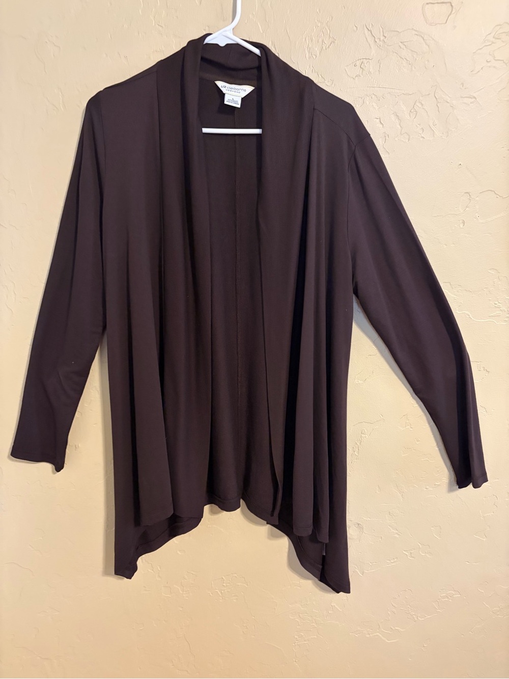 Liz Claiborne weekend open front cardigan top assymetrical large